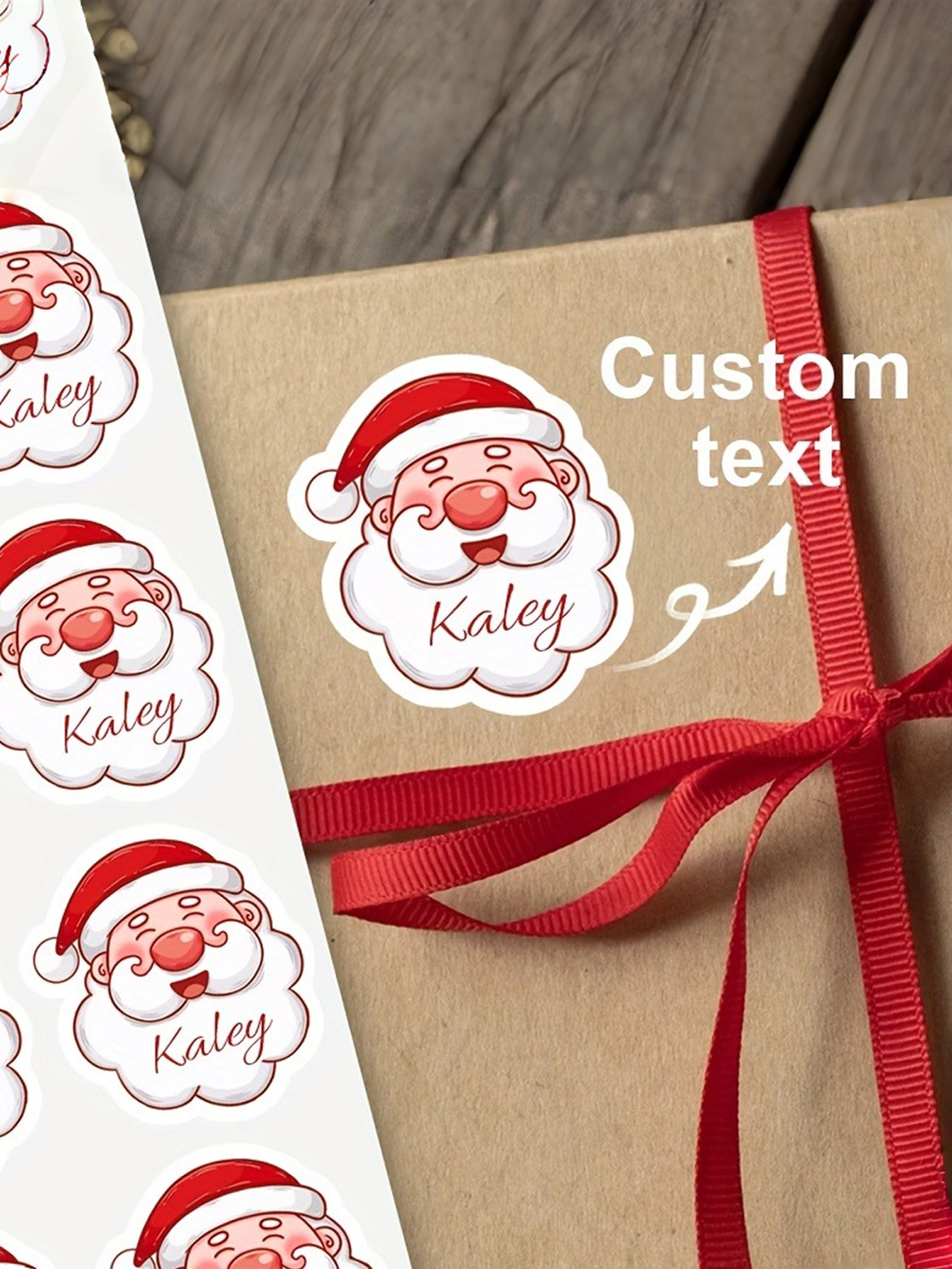 Custom Santa Claus Gift Wrapping Stickers